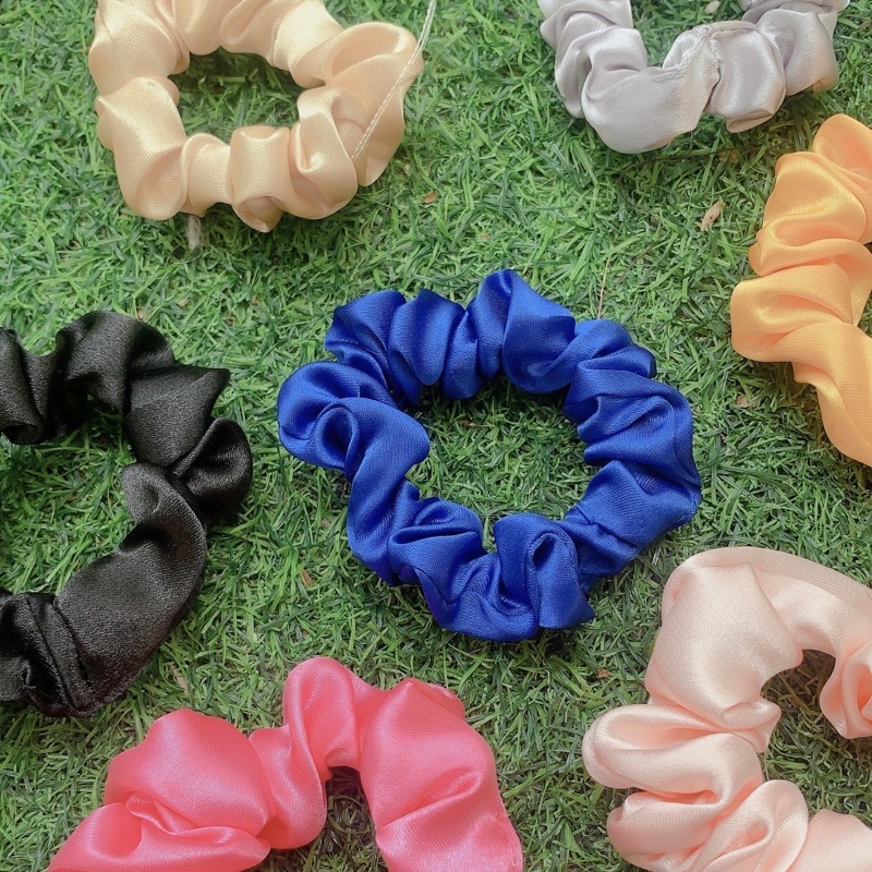 Dây cột tóc SCRUNCHIES chun cột tóc lụa phi 10cm nhiều màu