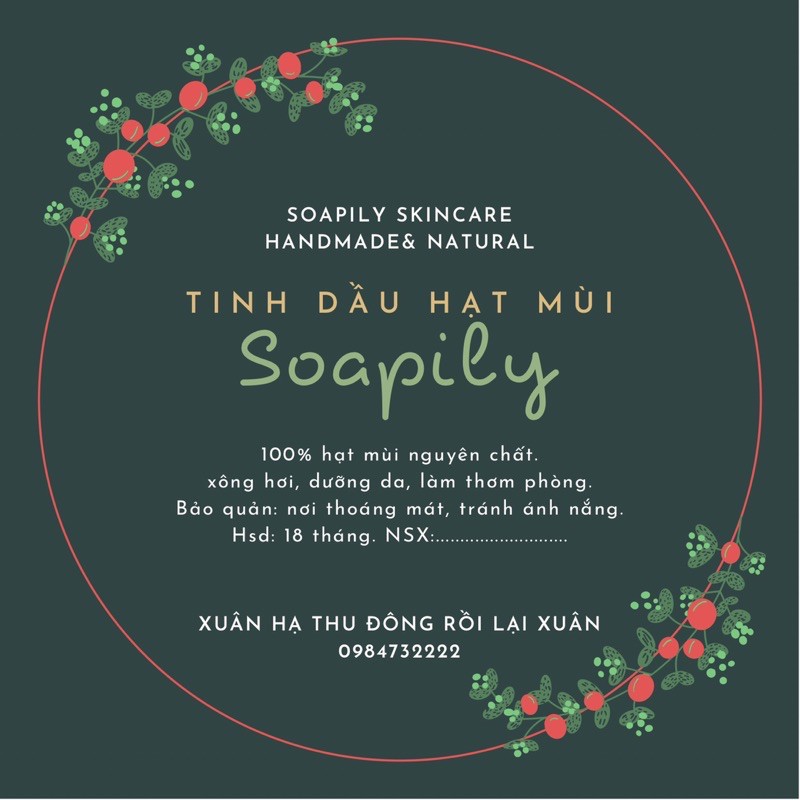 TINH DẦU HẠT MÙI GIÀ SOAPILY