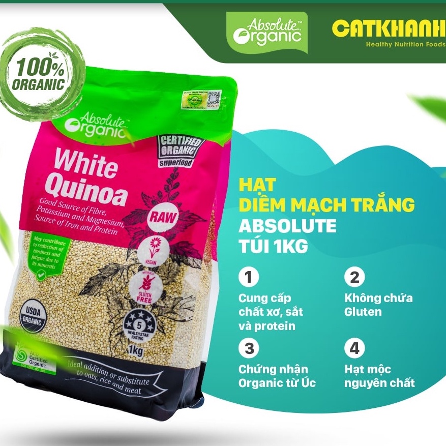 [Mã LT50 giảm 50k đơn 250k] Hạt diêm mạch trắng hữu cơ Absolute Organic