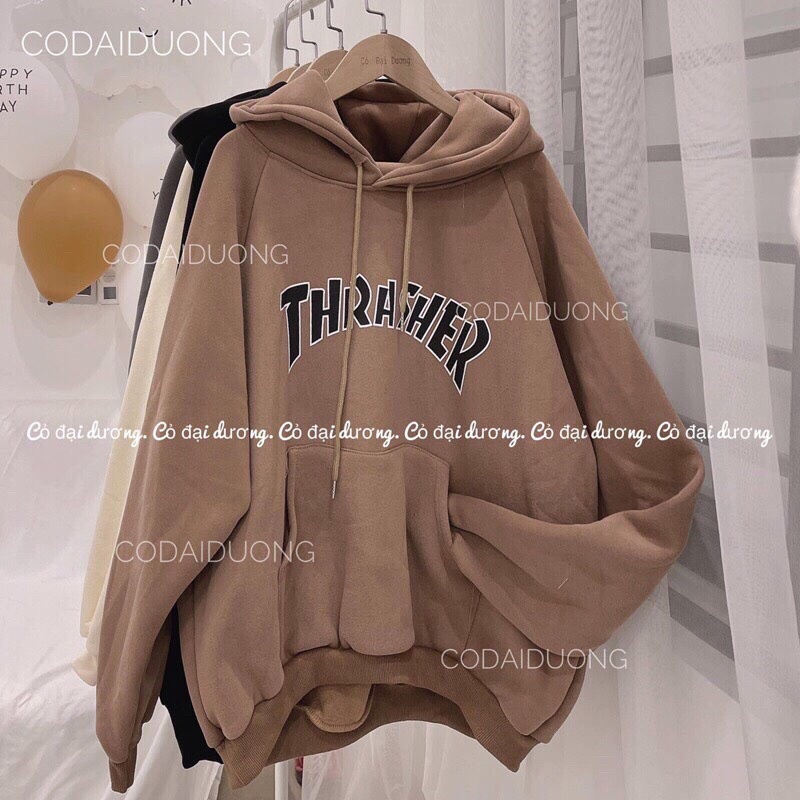 Hoodies nỉ mũ THRATHER - nỉ bông ulzzang nhiều màu(kèm ảnh thật) | BigBuy360 - bigbuy360.vn