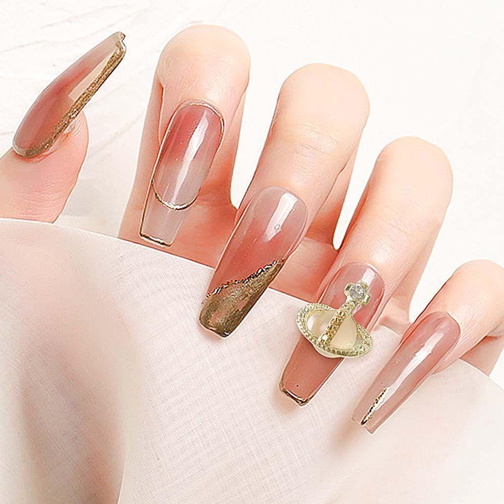 Móng Tay Giả Mắt Mèo Trang Trí Nghệ Thuật|Phụ Kiện Trang Trí Móng Tay Hình Hành Tinh 3D Nhiều Màu Thời Trang Dành Cho Nữ