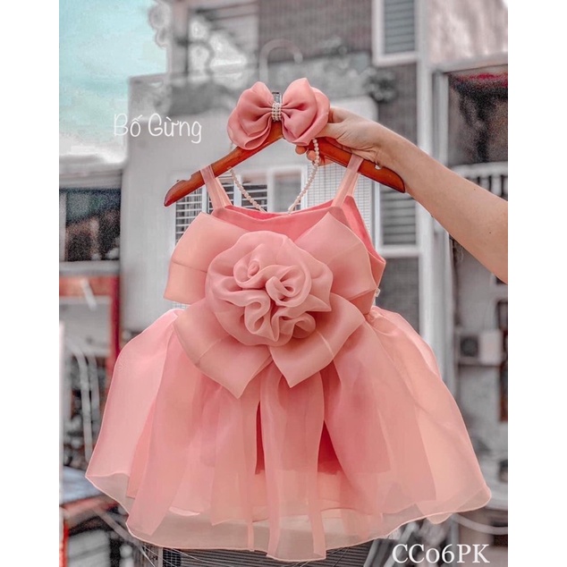 váy voan công chúa hồng