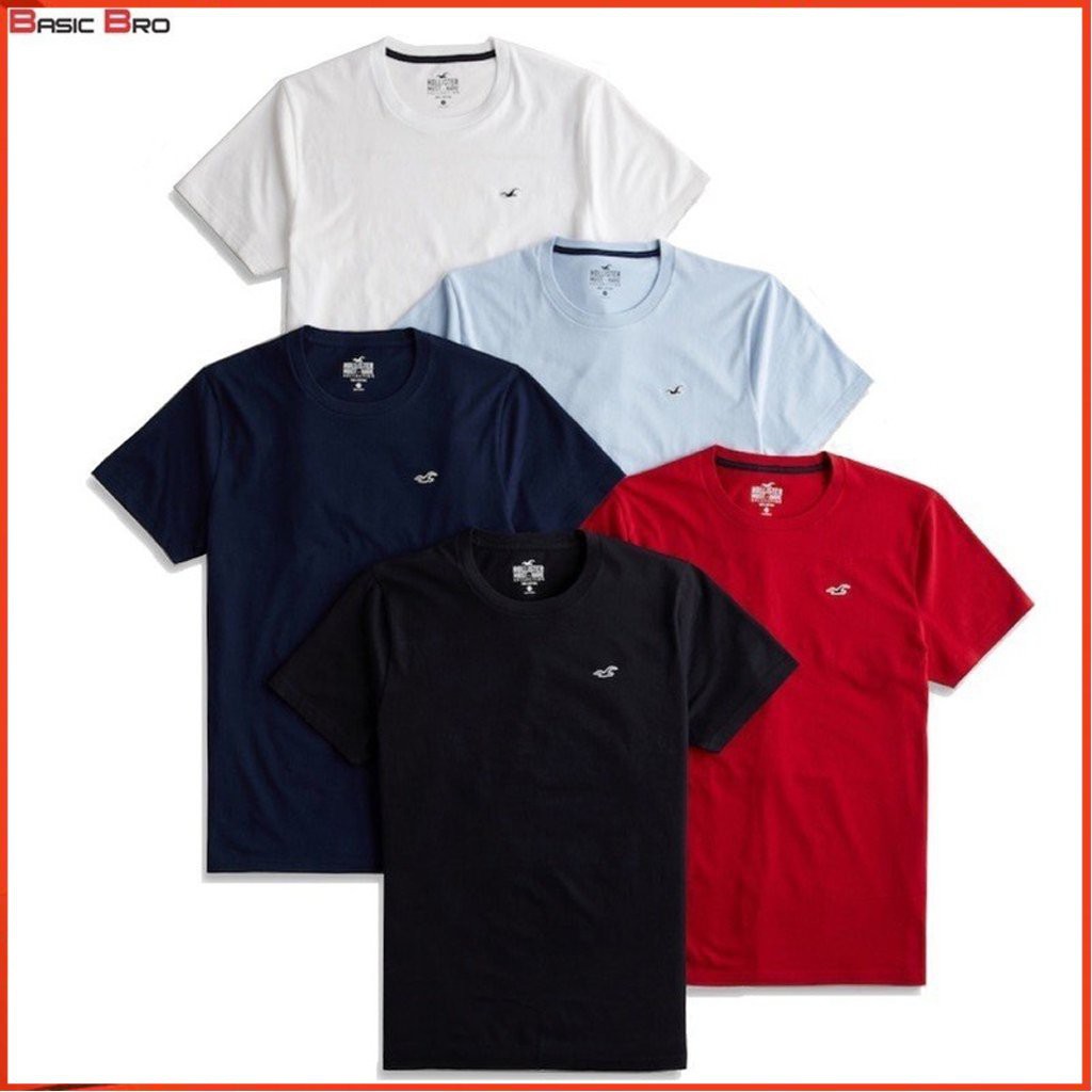 Áo thun nam ☘FREESHIP☘ Áo phông Hollister ngắn tay cổ tròn 100% cotton xuất xịn - BASIC BRO