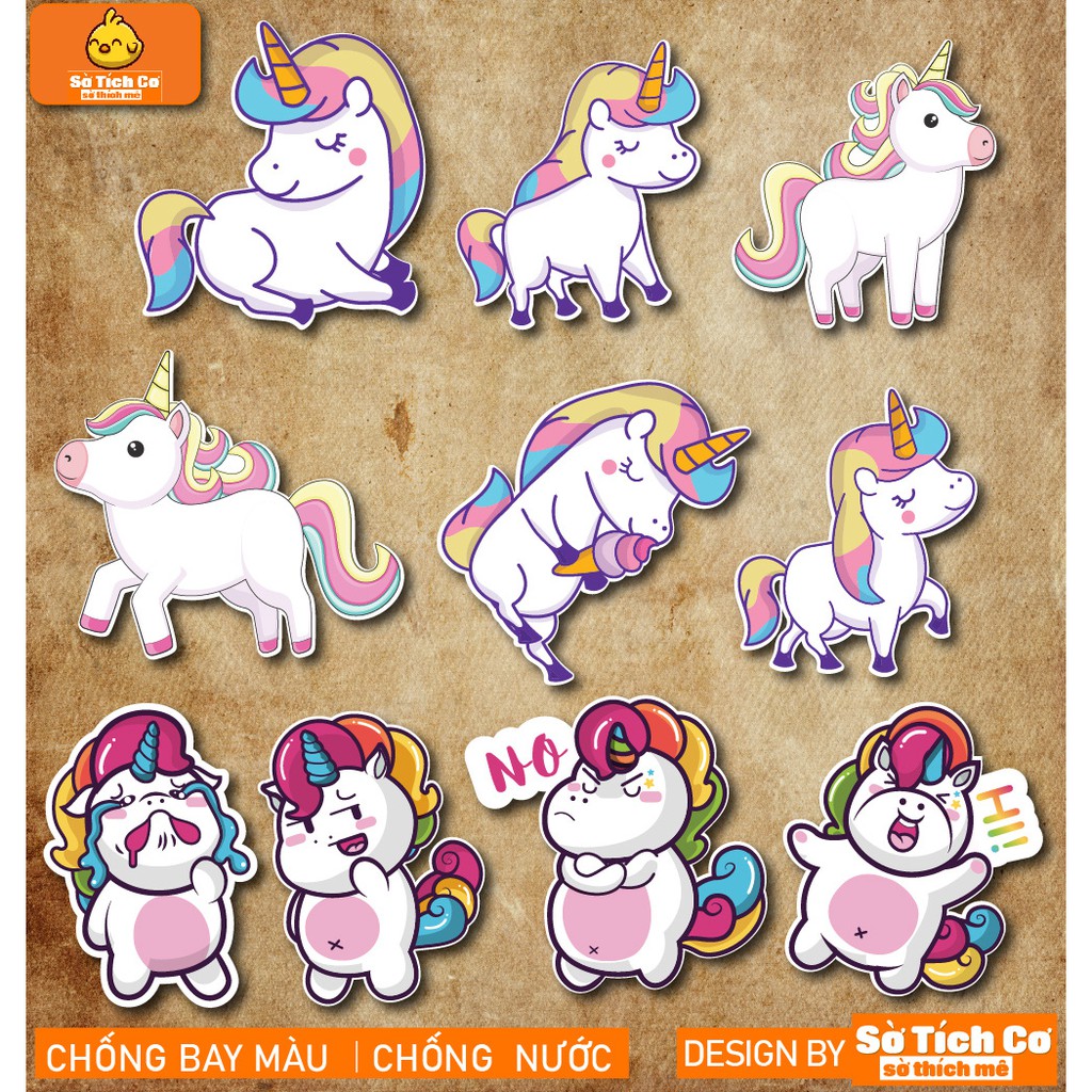 Unicorn dán điện thoại, laptop, mũ bảo hiểm, guitar, vali MSP: ST08