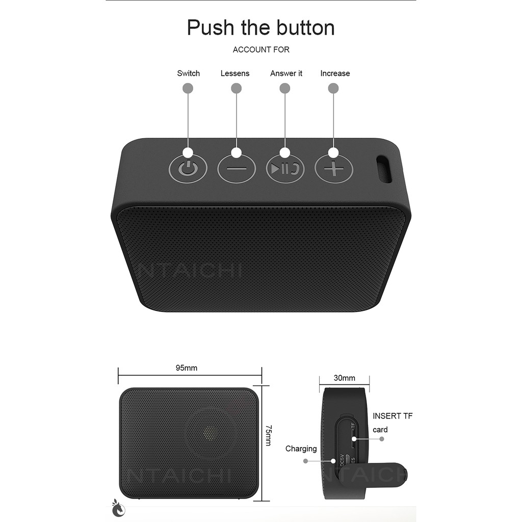 Loa Không Dây Mini WB1 | Bluetooth 5.0 | Chống nước IPX7 | Âm Siêu Trầm