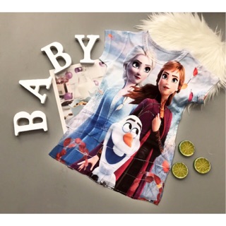 Đầm in 3D hình elsa cho bé gái