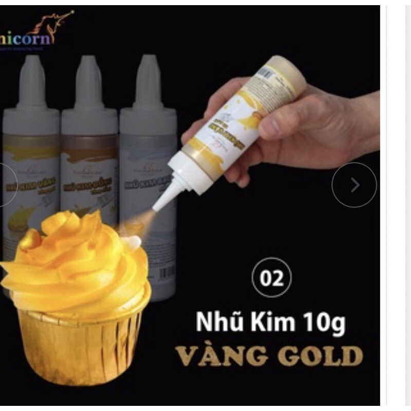 Màu nhũ phun thực phẩm 10gr vàng dạng xịt