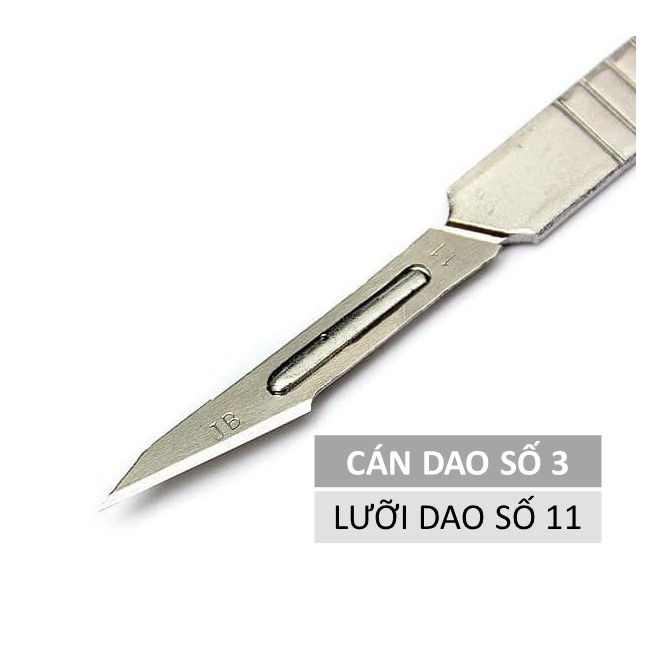 Cán dao mổ số 3 tặng kèm 10 lưỡi dao thích hợp  (dao 11)