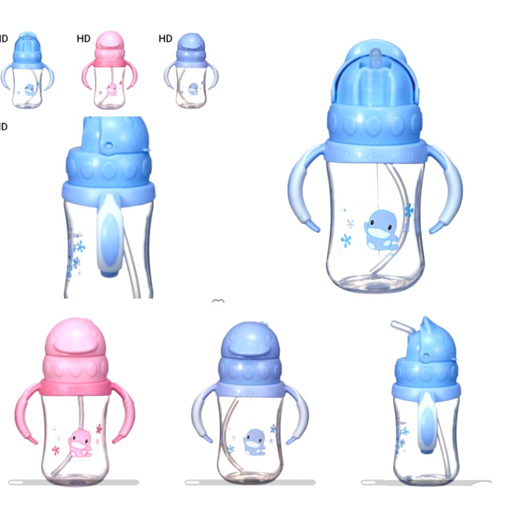 Bình uống nước có ống hút cho bé nhựa PP Kuku nhiều mẫu