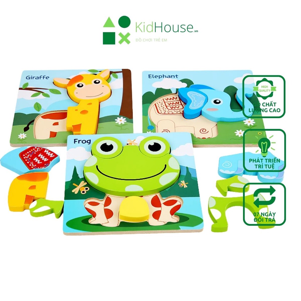 Đồ chơi xếp hình 3d tranh ghép hình cho bé trên 1 tuổi giúp bé phát triển trí tuệ Kidhouse.vn
