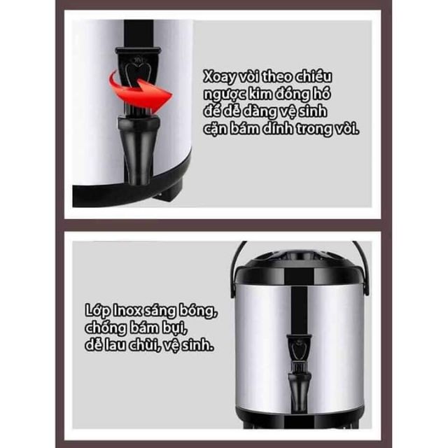 Bình ủ trà 8 lít (giữ nhiệt inox)