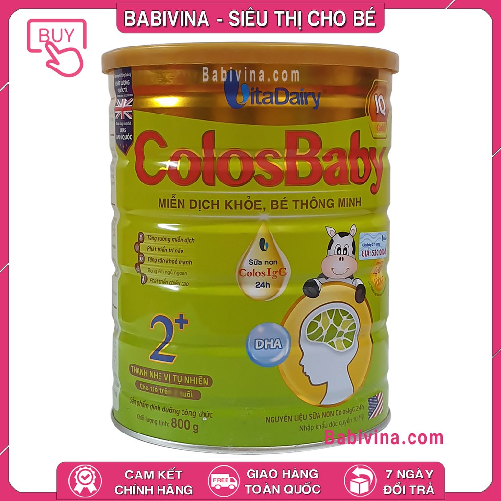 [CHÍNH HÃNG] Sữa Non Colosbaby IQ 2+ 800g | Phát Triển Trí Não | Date Mới Nhất - Giá Tốt Nhất | Babivina