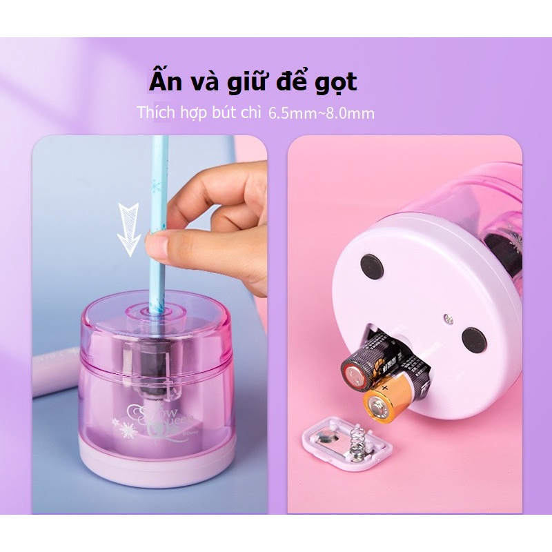 Bộ đồ dùng học tập văn phòng phẩm Disney Tẩy - Gọt chì - Hút bụi tự động Frozen Elsa - Quà tặng cho bé