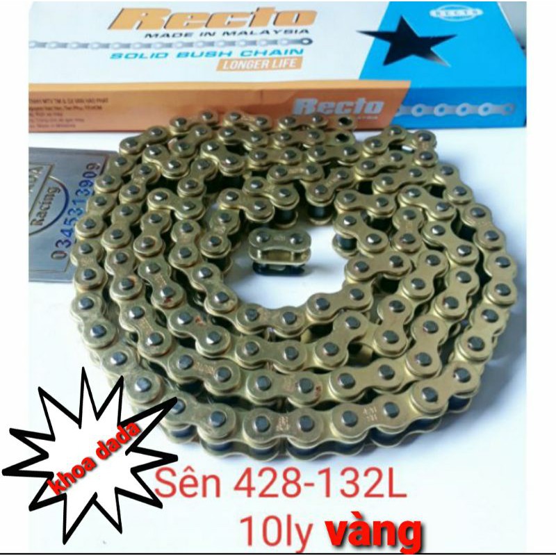 Sên vàng Recto 10 ly Recto, 428-132L, nhập khẩu từ Malaysia