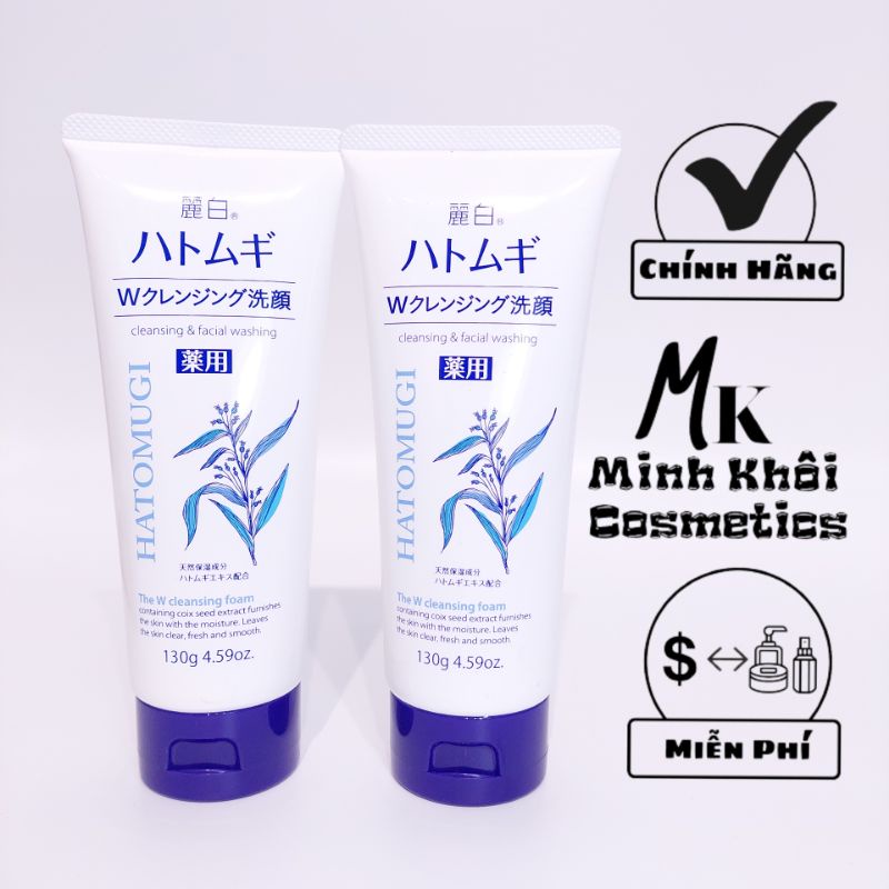 Sữa Rửa Mặt Trắng Da Hạt Ý Dĩ HATOMUGI CLEANSING & FACIAL WASHING 130g