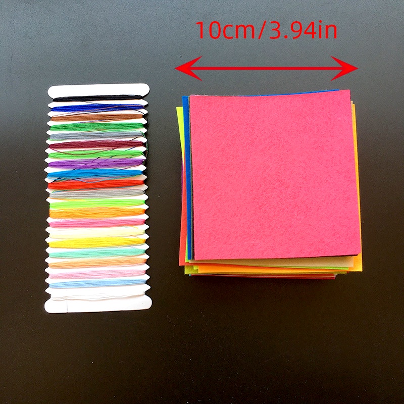 Set 40 Tấm Vải Nỉ Polyester 1mm 10*10cm Làm Đồ Thủ Công DIY