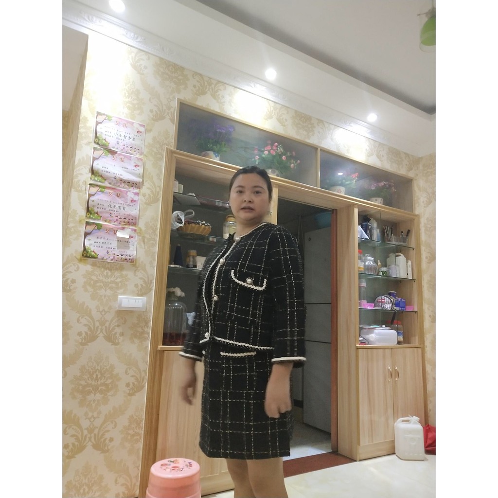 [Sẵn Hàng]♥️Set Áo Khoác+Váy Dạ Tweed(ảnh thật)Size M->4XL Big Size