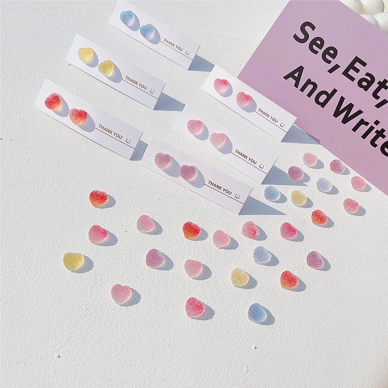 Bông tai trái tim kẹo dẻo đường ngọt ngào đáng yêu