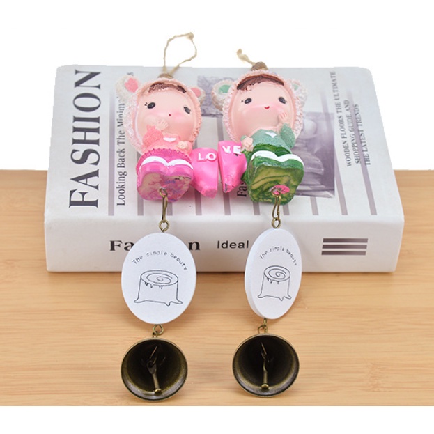 Chuông gió CẶP ĐÔI NÓN GẤU trang trí siêu dễ thương