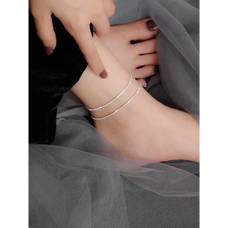 Lắc chân bạc 🍁FREESHI🍁 Lắc chân đính đá mặt trơn [lac bac](Lắc Chân Xù) | BigBuy360 - bigbuy360.vn