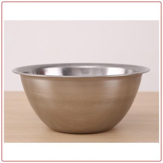 Thau inox tròn sâu Rainy, trộn bột làm bánh, thau spa, chậu inox sáng bóng
