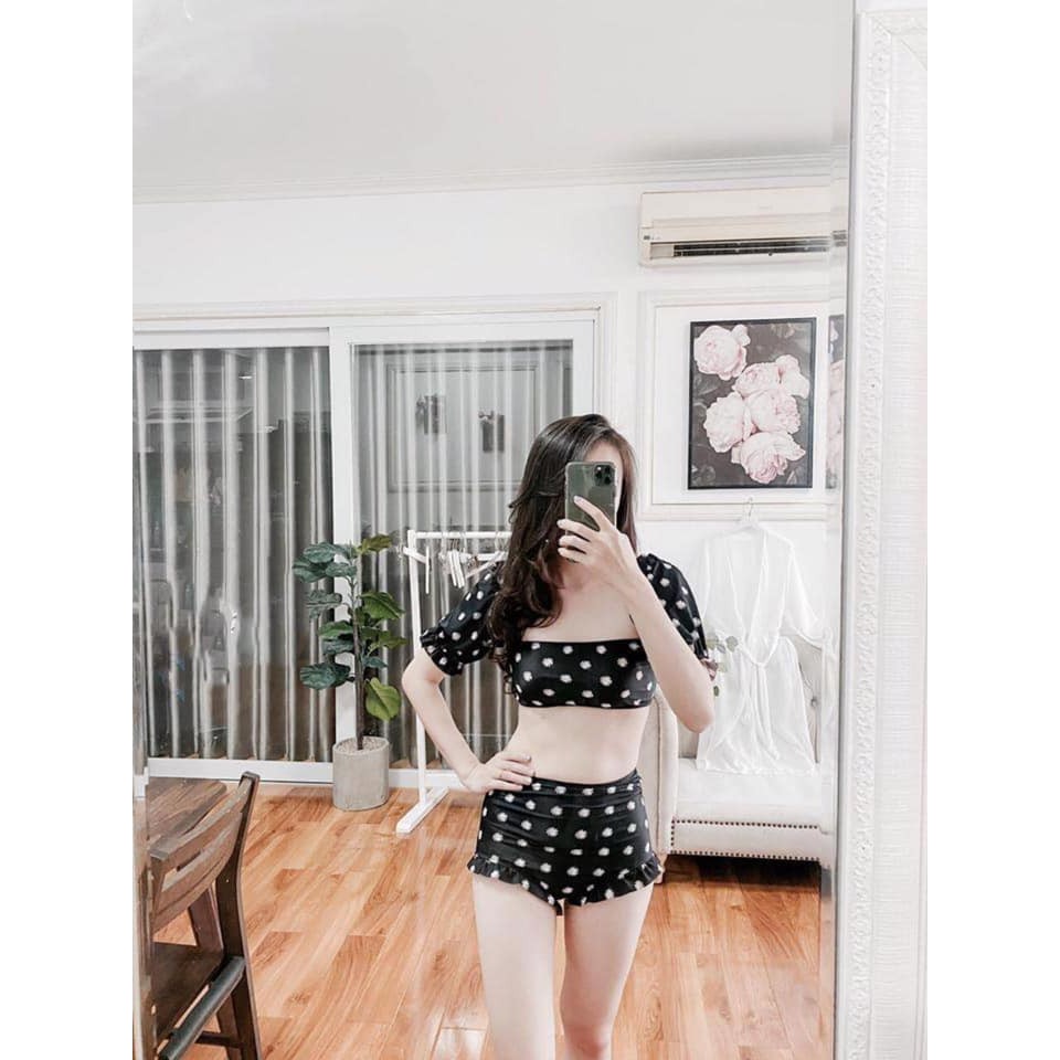 Set bikini hoa cúc trễ vai