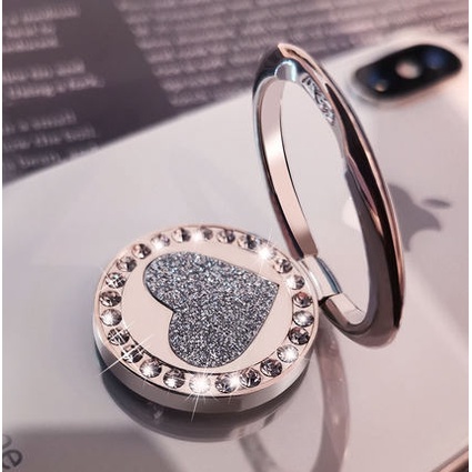 Nhẫn Đỡ Điện Thoại Hình Trái Tim Đính Ngọc Trai Lấp Lánh Xoay 360 Độ° Giá Đỡ Điện Thoại Chống Rơi Thời Trang Tiện Dụng