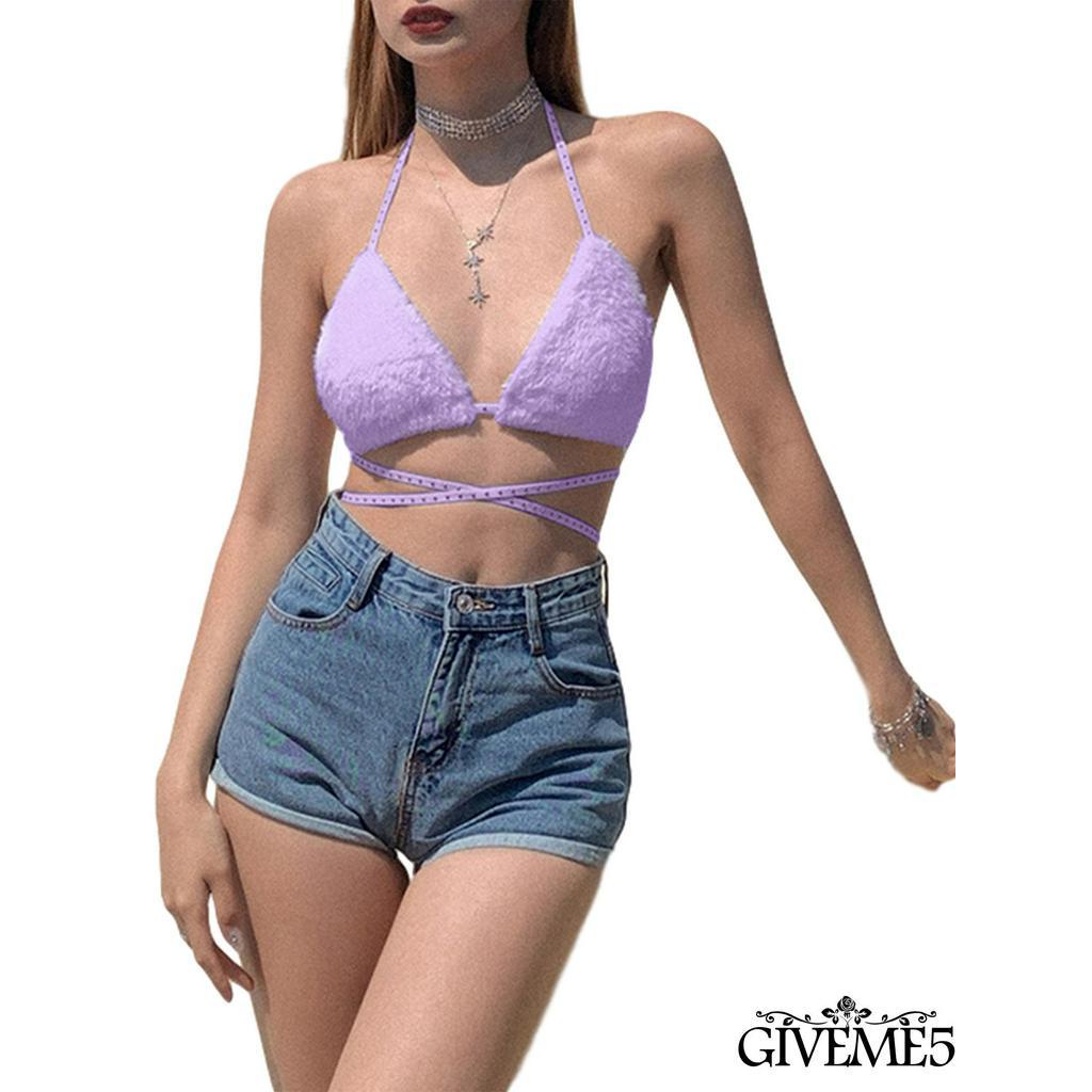 Áo lửng cổ sâu thiết kế hở lưng quyến rũ cho nữ