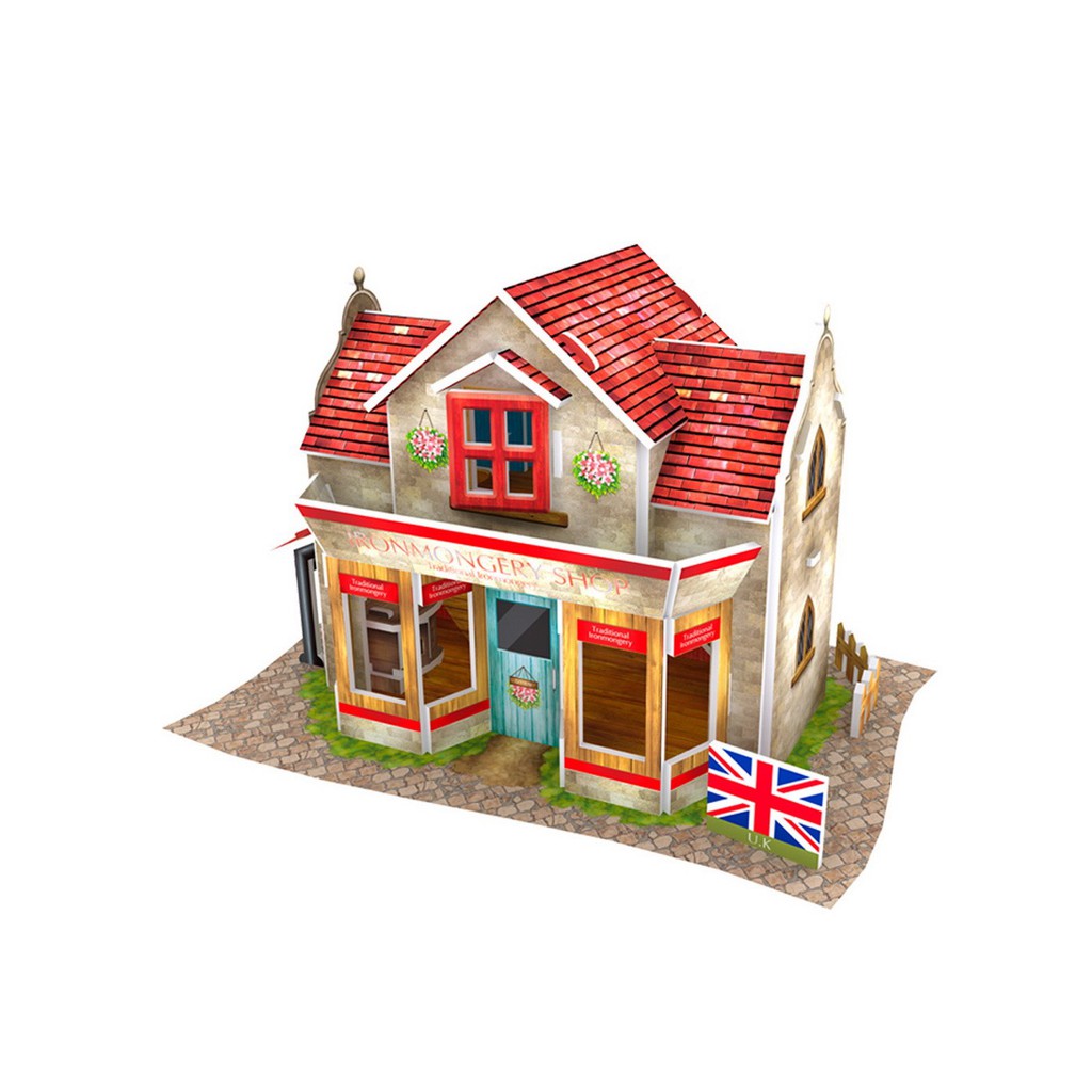 Mô hình giấy 3D CubicFun - Bộ nhà truyền thống Anh -Tronmongery Shop- W3108h