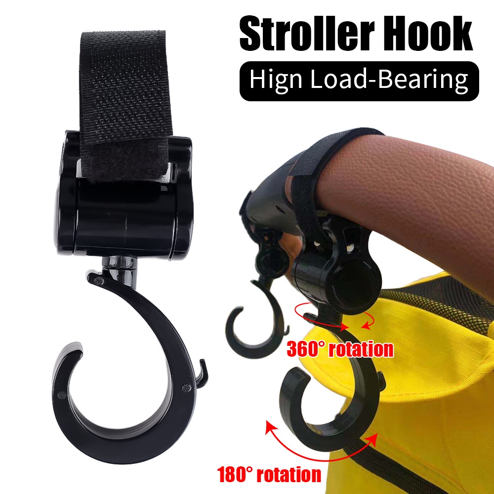 1 Móc Treo Túi Xách / Xe Đẩy Em Bé Xoay 360 Độ Chống Trượt Chất Lượng Cao