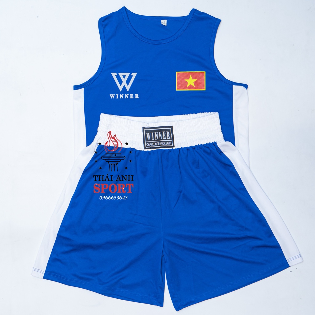 Bộ Quần Áo Boxing Tập Phong Trào Vải Thun Mè Hiệu Winner