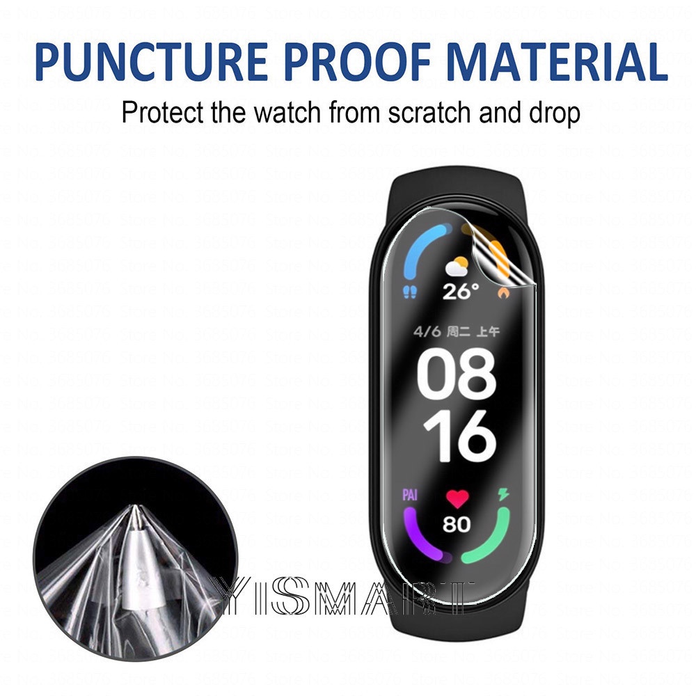 Miếng Dán TPU Hydrogel Bảo Vệ Màn Hình Viền Cong 3D Cho Vòng Đeo Tay Thông Minh Xiaomi Mi Band 7 Mi Band 7