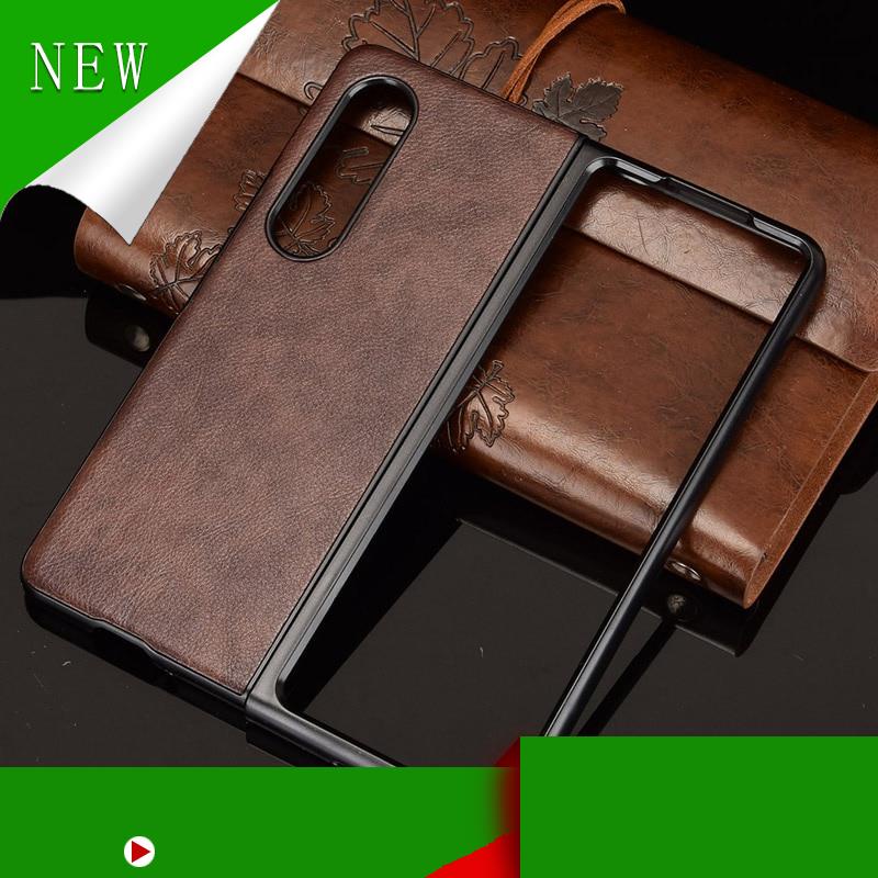 [Hàng Cao Cấp Bao da điện thoại bằng PU họa tiết vẽ quả vải cho Samsung Galaxy Z Fold 3 Z Fold 2