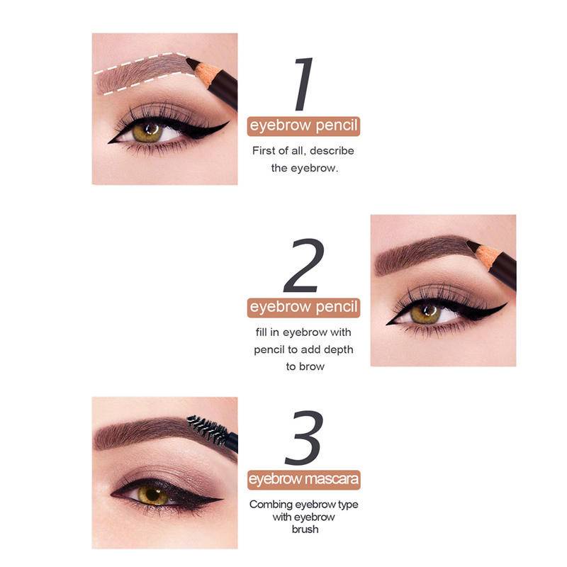 Bút Kẻ Lông Mày Lâu Trôi Chống Thấm Nước Màu Đen Nâu Tự Nhiên