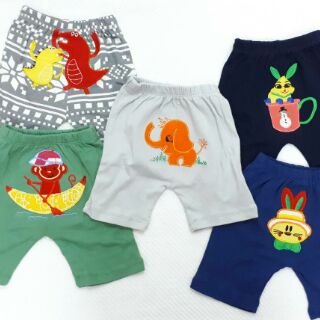Set 5 quần lửng thêu mông thú bé trai/ gái