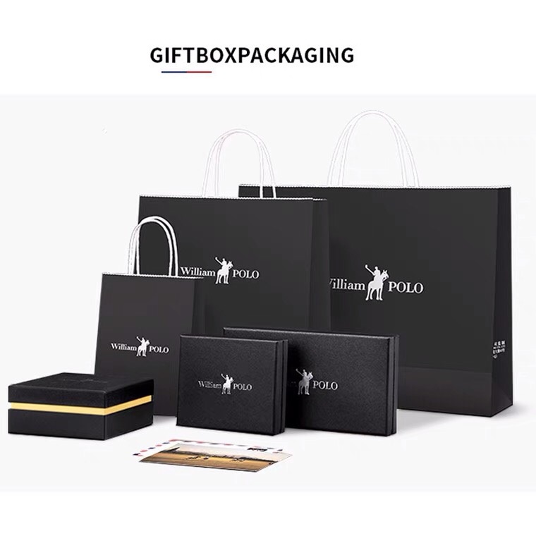 POLO123 Ví nam polo da thật hàng nhập