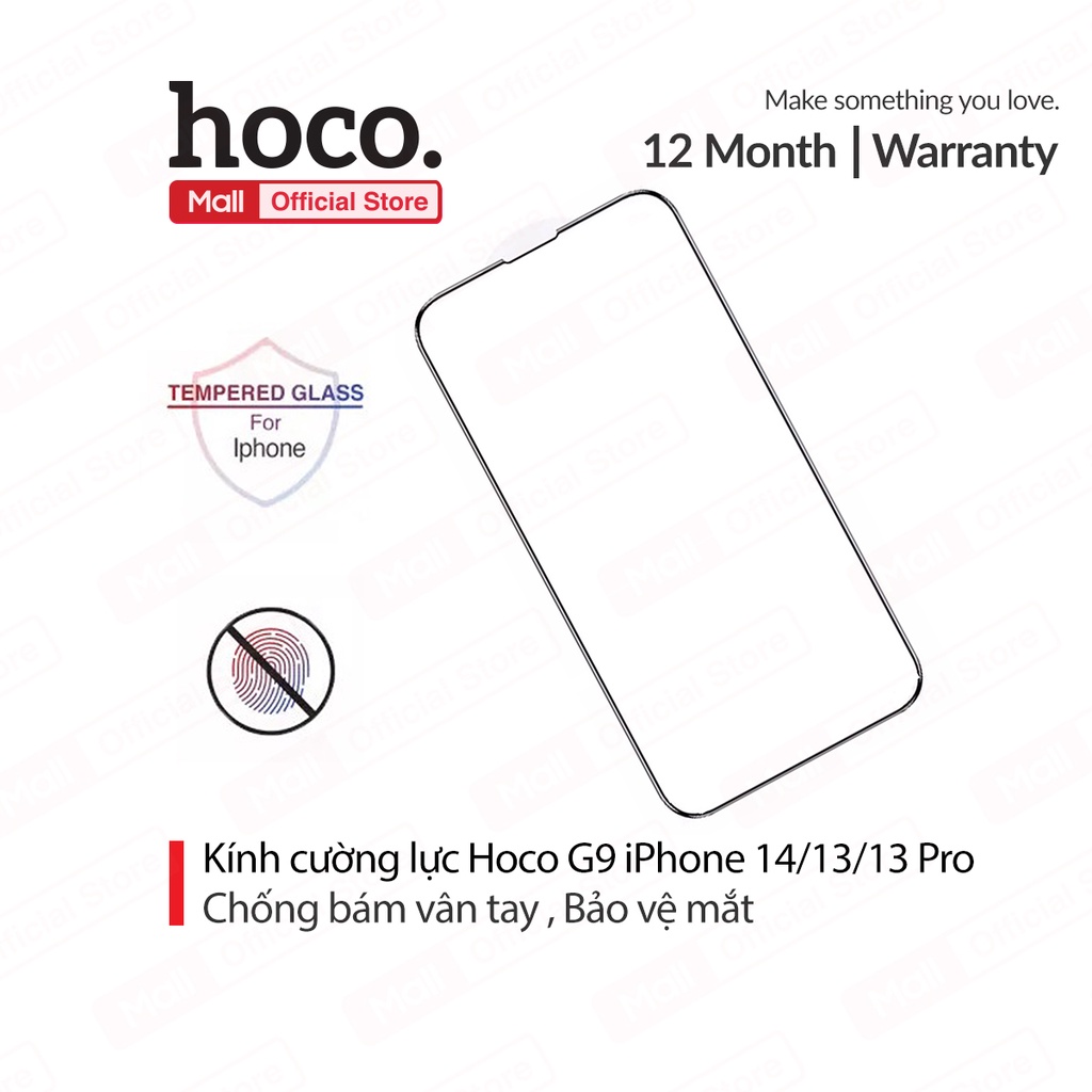 Kính cường lực Hoco G9 full màn hình chống bám vân tay bảo vệ mắt , chống trầy xước cho iPhone
