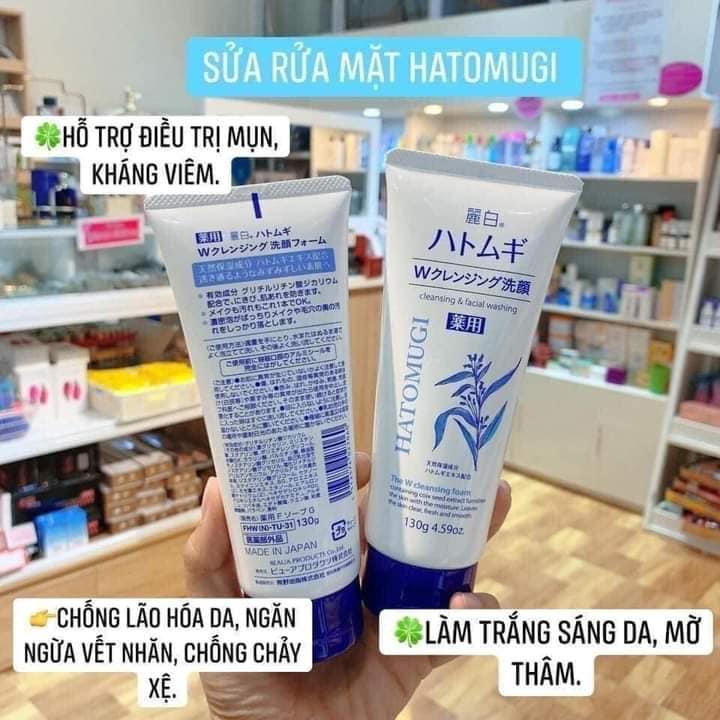 Sữa rửa mặt Hatomugi Naturie hạt ý dĩ 130g Nhật Bản