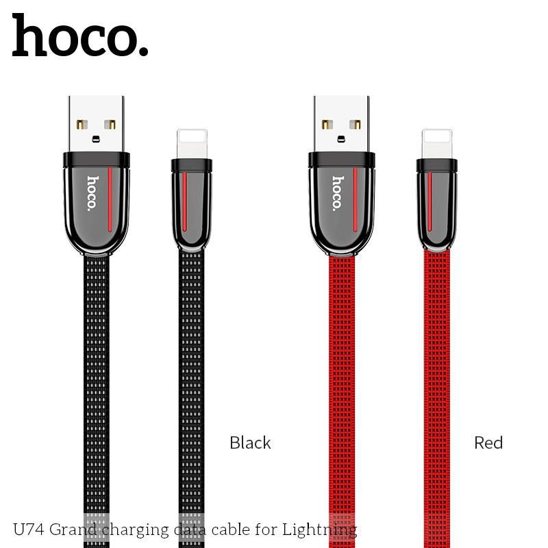 Cáp sạc nhanh Hoco U74 hợp kim kẽm 2.4A cho iPhone, iPad, Android dây dài 1.2m