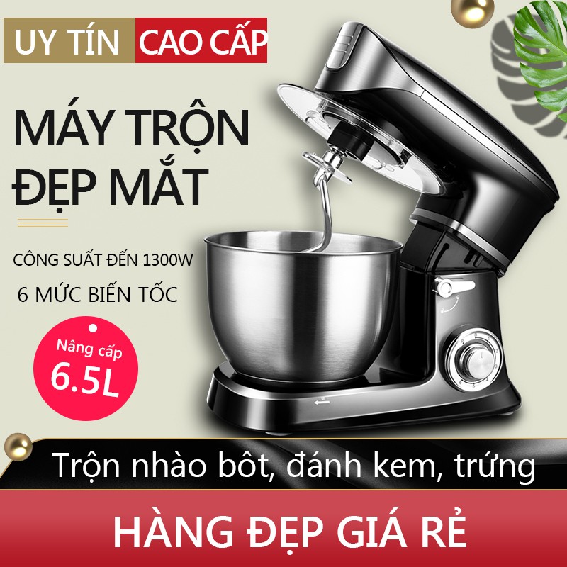 Máy đánh trứng, máy trộn bột, dung tích 6.5 lít công suất 1300W, máy nhào bột, máy đánh kem - YA19