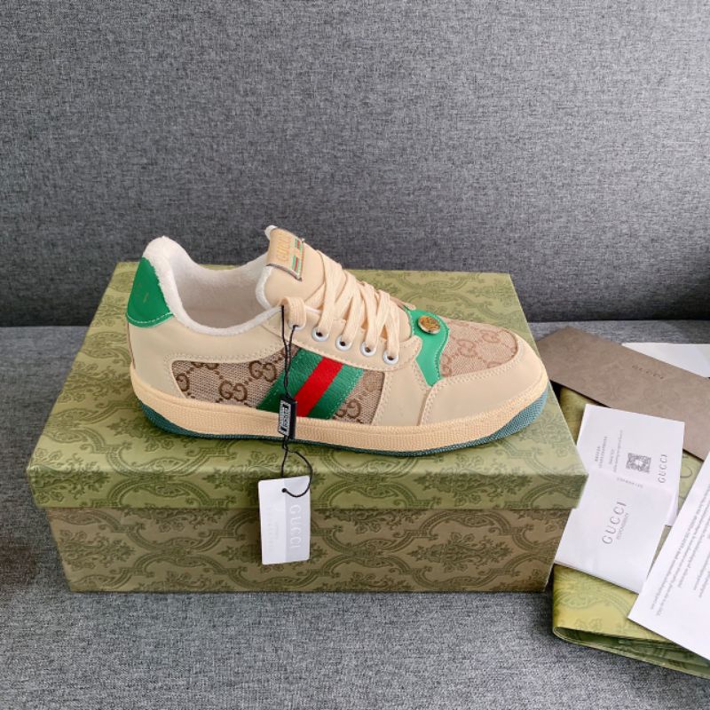 Giày Thể Thao Nữ Xanh Hồng Sneaker Ong Da Mềm Êm Fullbox Bill Túi Cao Cấp