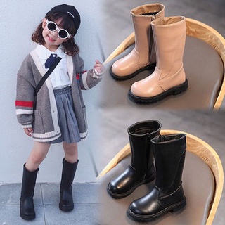Giày bốt martin cổ cao lót nhung cotton phong cách hàn quốc dành cho bé gái