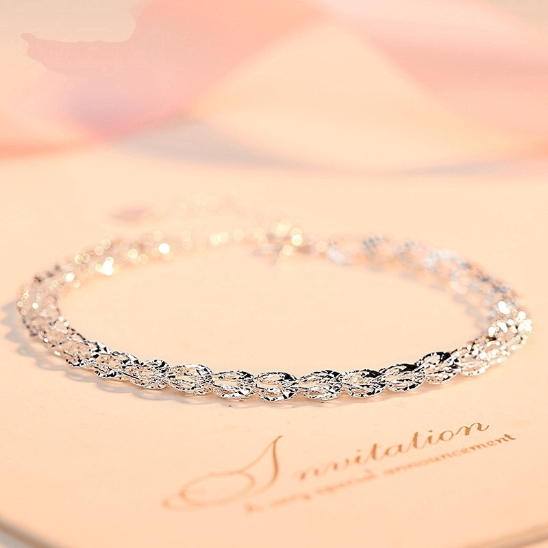 Vòng tay bạc 925 đơn giản retro thời trang