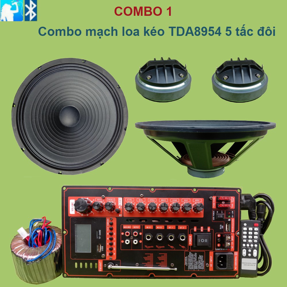 Combo mạch loa kéo 2 kênh TDA8954 5 tấc đôi