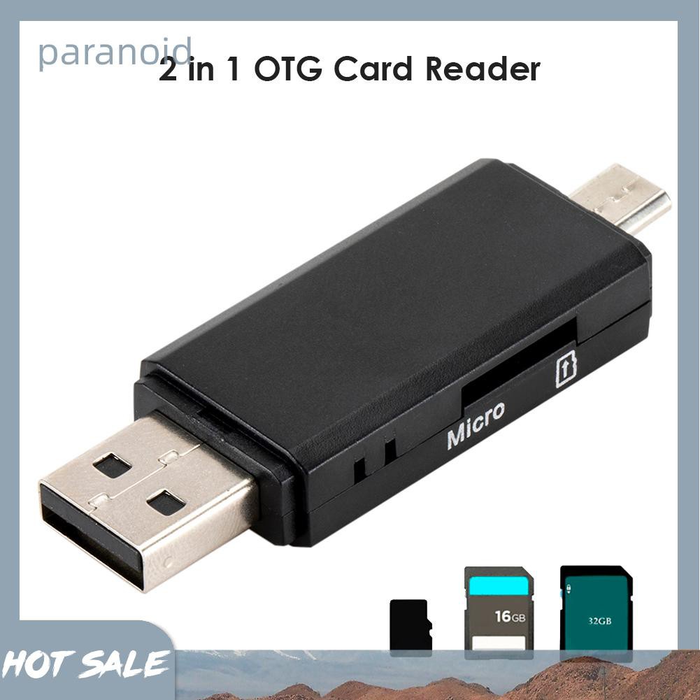 Đầu Đọc Thẻ Nhớ 2 Trong 1 OTG USB 2.0 Micro USB SD TF | BigBuy360 - bigbuy360.vn
