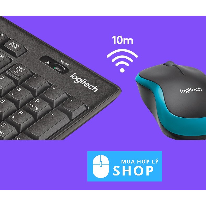 Bộ Bàn Phím và Chuột Không Dây Logitech MK275, Combo Giá Rẻ, Tặng Kèm Pin - Hàng Nhập Khẩu