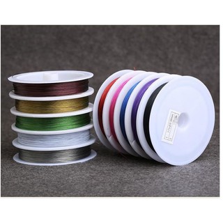 cuộn dây cước lõi thép xỏ hạt làm rèm, vòng cổ , dây thép dẻo, dây cáp