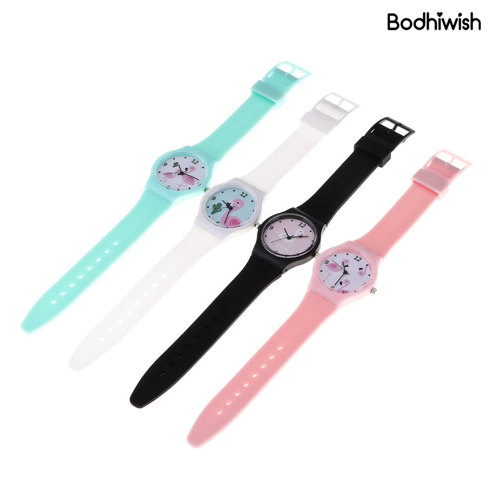 Đồng Hồ Đeo Tay Dây Nhựa Hình Chim Hồng Hạc Dễ Thương Cho Bé | BigBuy360 - bigbuy360.vn