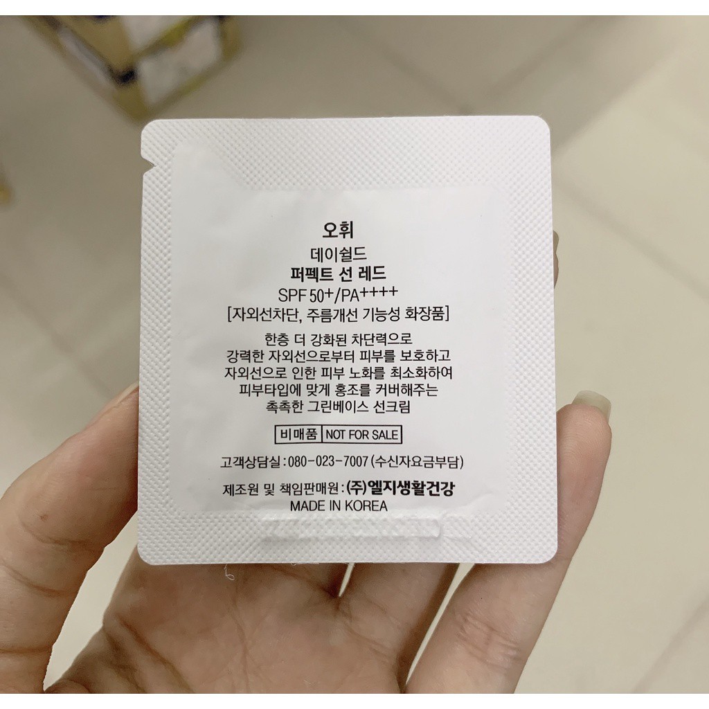 1 gói 1ml Kem chống nắng dưỡng trắng Ohui Dayshield Perfect Sun Pro Red dành cho da nhạy cảm - gói 1ml , date siêu dài