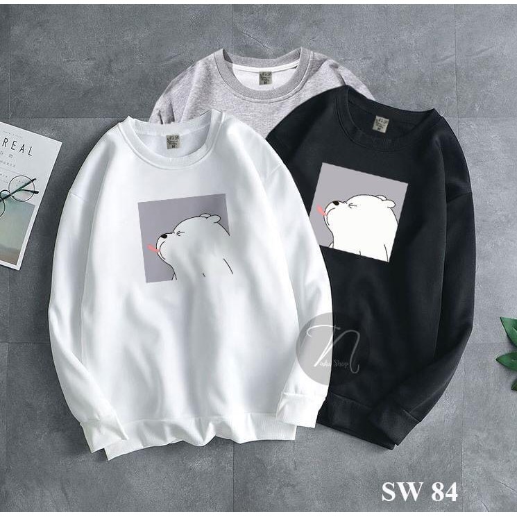 Áo Sweater mặt hình GẤU TRẮNG cổ tròn [ Video cận chất ] chất nỉ cotton mịn nhẹ đủ size form UNISEX nam nữ_ MYMY UNISEX | BigBuy360 - bigbuy360.vn